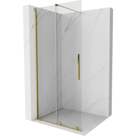 Mexen Velar Schiebeduschewand Walk-in 90 x 200 cm, transparent 8 mm, gold - 871-090-000-03-50
