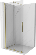 Mexen Velar ścianka prysznicowa rozsuwana Walk-in 100 x 200 cm, transparent 8 mm, złota - 871-100-000-03-50