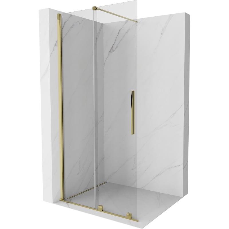 Mexen Velar libisev dušisein Walk-in 110 x 200 cm, läbipaistev 8 mm, kuldne - 871-110-000-03-50