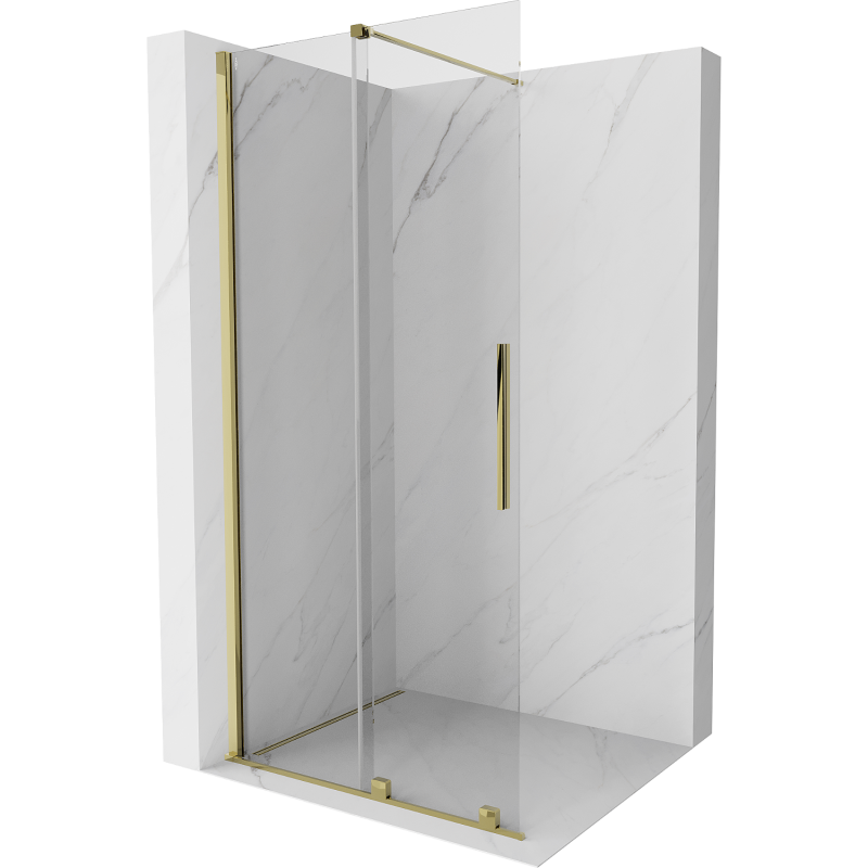 Paroi de douche coulissante Mexen Velar Walk-in 120 x 200 cm, transparent 8 mm, or - 871-120-000-03-50
