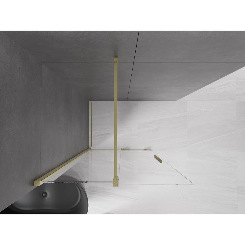 Mexen Velar libisev dušisein Walk-in 75 x 200 cm, läbipaistev 8 mm, kuldne harjatud - 871-075-000-03-55