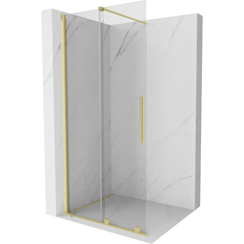 Mexen Velar liuguv dušisein Walk-in 80 x 200 cm, läbipaistev 8 mm, kuldne harjatud - 871-080-000-03-55