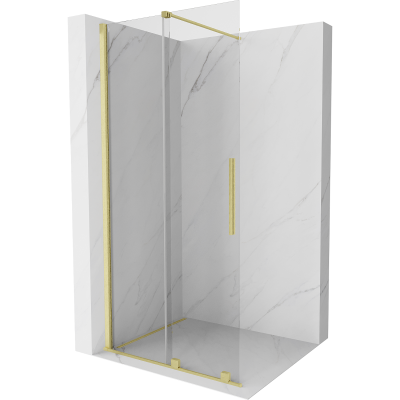 Mexen Velar ścianka prysznicowa rozsuwana Walk-in 85 x 200 cm, transparent 8 mm, złota szczotkowana - 871-085-000-03-55