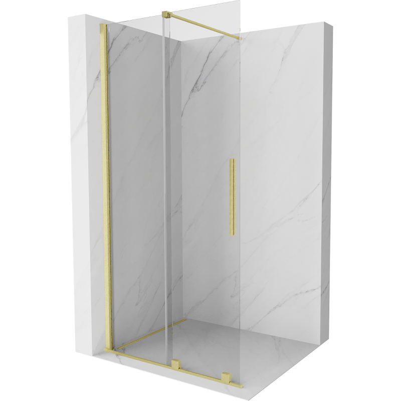 Mexen Velar ścianka prysznicowa rozsuwana Walk-in 100 x 200 cm, transparent 8 mm, złota szczotkowana - 871-100-000-03-55
