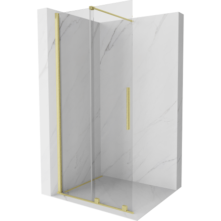 Mexen Velar ścianka prysznicowa rozsuwana Walk-in 110 x 200 cm, transparent 8 mm, złota szczotkowana - 871-110-000-03-55