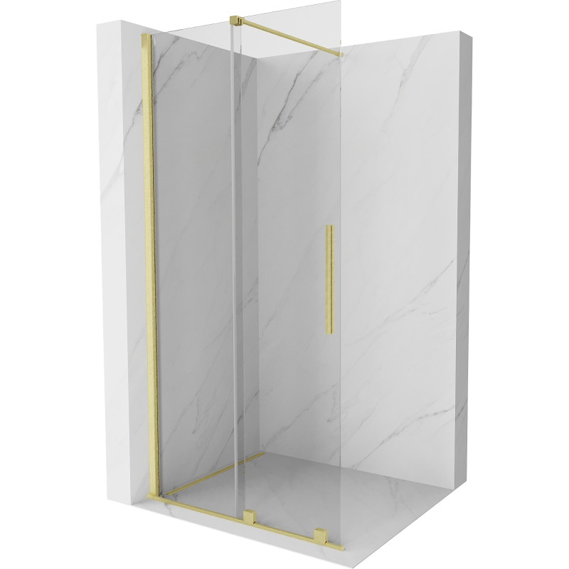 Mexen Velar klizna stijena za tuširanje Walk-in 120 x 200 cm, prozirna 8 mm, zlatna brušena - 871-120-000-03-55