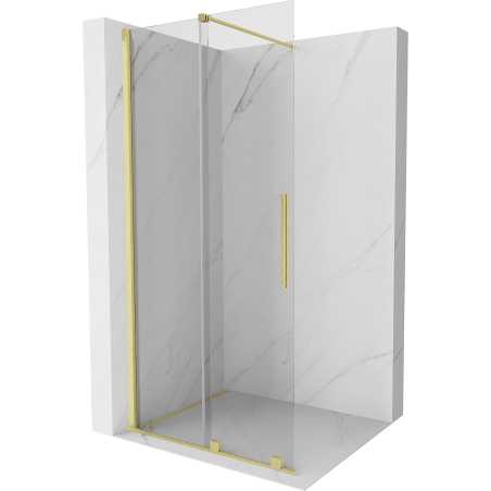 Mexen Velar Duschwand zum Schieben Walk-in 120 x 200 cm, transparent 8 mm, gebürstetes Gold - 871-120-000-03-55