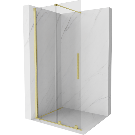 Mexen Velar klizna stijena za tuširanje Walk-in 120 x 200 cm, prozirna 8 mm, zlatna brušena - 871-120-000-03-55