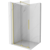 Mexen Velar Duschwand zum Schieben Walk-in 120 x 200 cm, transparent 8 mm, gebürstetes Gold - 871-120-000-03-55