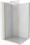 Mexen Velar Duschwand zum Schieben Walk-in 120 x 200 cm, transparent 8 mm, gebürstetes Gold - 871-120-000-03-55