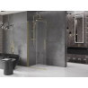 Mexen Velar klizna stijena za tuširanje Walk-in 120 x 200 cm, prozirna 8 mm, zlatna brušena - 871-120-000-03-55