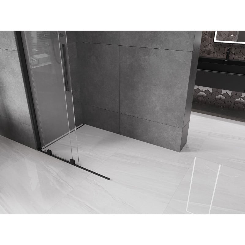 Mexen Velar ścianka prysznicowa rozsuwana Walk-in 85 x 200 cm, transparent 8 mm, czarna - 871-085-000-03-70