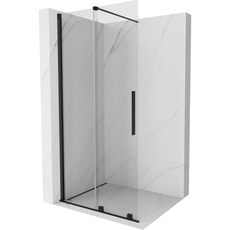 Mexen Velar Duschwand Schiebetür Walk-in 90 x 200 cm, transparent 8 mm, schwarz - 871-090-000-03-70