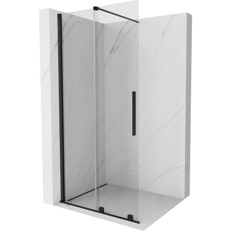 Mexen Velar paroi de douche coulissante Walk-in 120 x 200 cm, transparent 8 mm, noir - 871-120-000-03-70