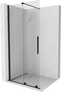 Mexen Velar schuifbare Walk-in douchewand 120 x 200 cm, transparant 8 mm, zwart - 871-120-000-03-70