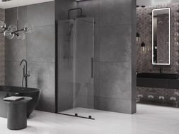 Mexen Velar klizni če pr tuš klizna Walk-in 120 x 200 cm, prozirna 8 mm, crna - 871-120-000-03-70