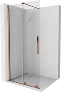 Mexen Velar ścianka prysznicowa rozsuwana Walk-in 90 x 200 cm, transparent 8 mm, różowe złoto - 871-090-000-03-60