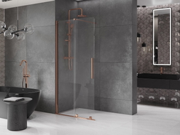 Mexen Velar liuglev Walk-in dušisein 100 x 200 cm, läbipaistev 8 mm, roosakaskuldne - 871-100-000-03-60