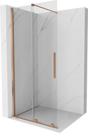 Mexen Velar Klizni tuš zid Walk-in 75 x 200 cm, prozirni 8 mm, brušena bakar - 871-075-000-03-65