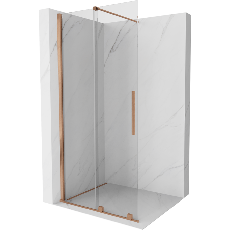 Mexen Velar verschiebbare Duschwand Walk-in 90 x 200 cm, transparent 8 mm, gebürstetes Kupfer - 871-090-000-03-65
