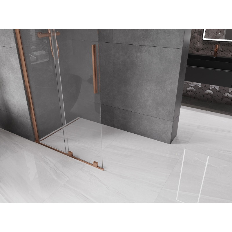 Mexen Velar liuglev dušisein Walk-in 110 x 200 cm, läbipaistev 8 mm, harjatud vask - 871-110-000-03-65