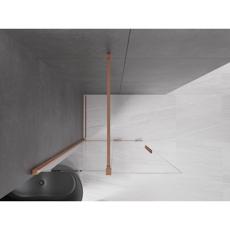 Mexen Velar liuglev dušisein Walk-in 110 x 200 cm, läbipaistev 8 mm, harjatud vask - 871-110-000-03-65