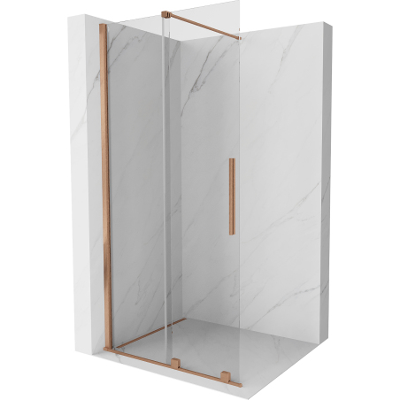 Mexen Velar Duschwand zum Schieben Walk-in 120 x 200 cm, transparent 8 mm, gebürstetes Kupfer - 871-120-000-03-65