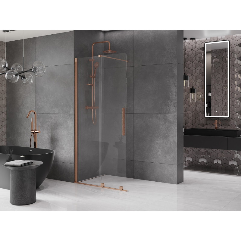 Mexen Velar liuglev dušisein Walk-in 120 x 200 cm, läbipaistev 8 mm, harjatud vask - 871-120-000-03-65
