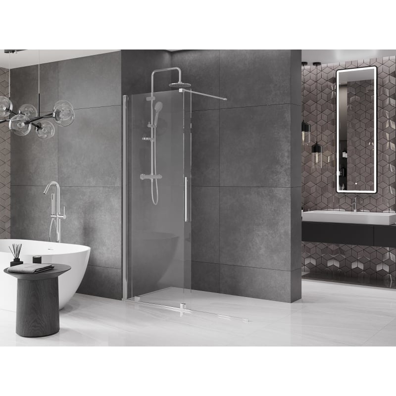 Mexen Velar liuglev dušisein Walk-in 140 x 200 cm, läbipaistev 8 mm, kroom - 871-140-000-03-01
