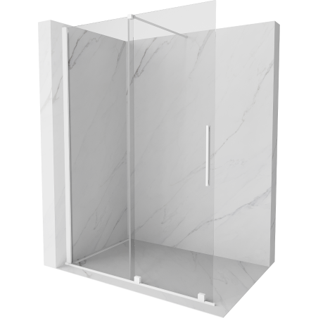 Mexen Velar Duschwand verschiebbar Walk-in 160 x 200 cm, transparent 8 mm, weiß - 871-160-000-03-20