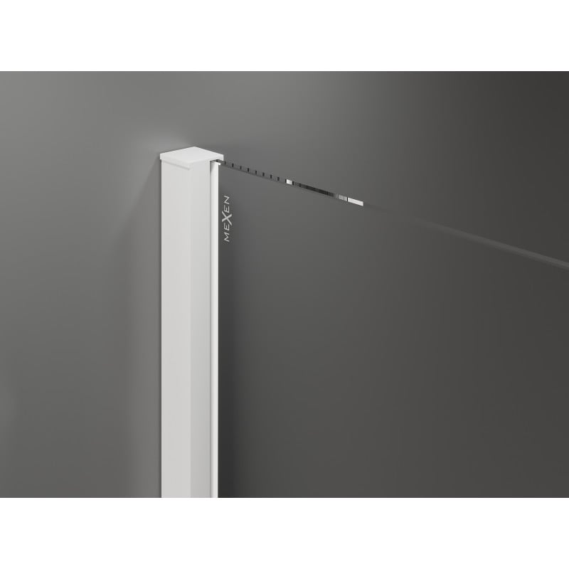 Mexen Velar ścianka prysznicowa rozsuwana Walk-in 140 x 200 cm, transparent 8 mm, biała - 871-140-000-03-20