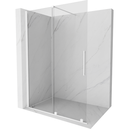 Mexen Velar begehbare Schiebeduschwand 130 x 200 cm, transparent 8 mm, weiß - 871-130-000-03-20
