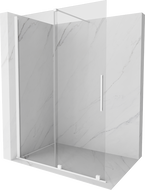Mexen Velar klizna zidna ploča klizna Walk-in 130 x 200 cm, prozirna 8 mm, bijela - 871-130-000-03-20