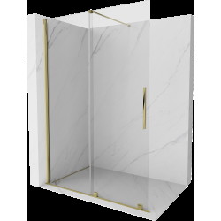 Mexen Velar ścianka prysznicowa rozsuwana Walk-in 130 x 200 cm, transparent 8 mm, złota - 871-130-000-03-50