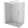 Mexen Velar verschiebbare Duschwand Walk-in 130 x 200 cm, transparent 8 mm, gold - 871-130-000-03-50