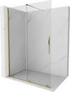 Mexen Velar ścianka prysznicowa rozsuwana Walk-in 140 x 200 cm, transparent 8 mm, złota - 871-140-000-03-50