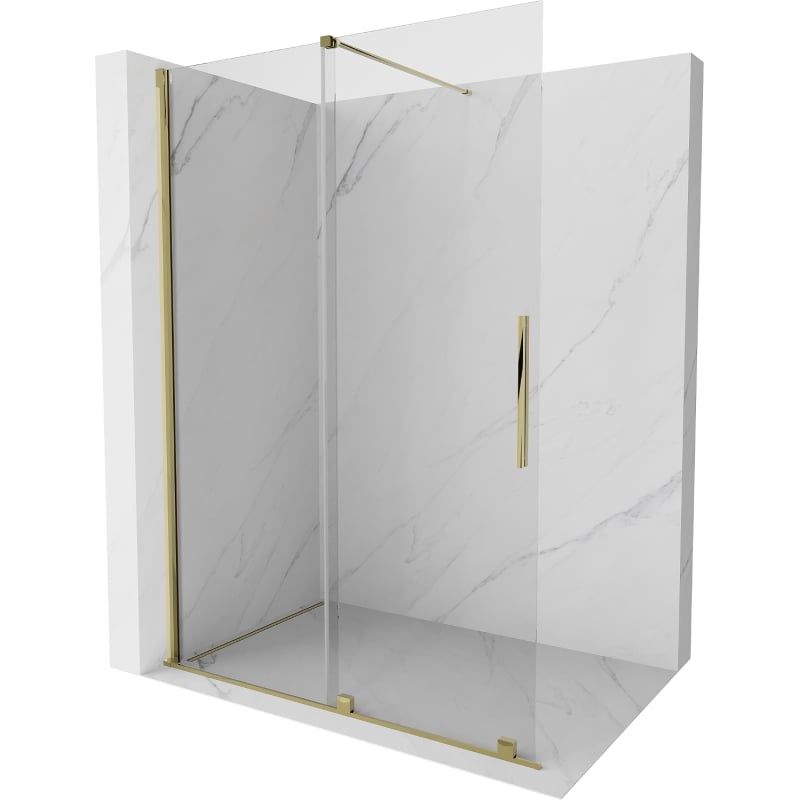 Mexen Velar liuglev dušisein Walk-in 150 x 200 cm, läbipaistev 8 mm, kuldne - 871-150-000-03-50