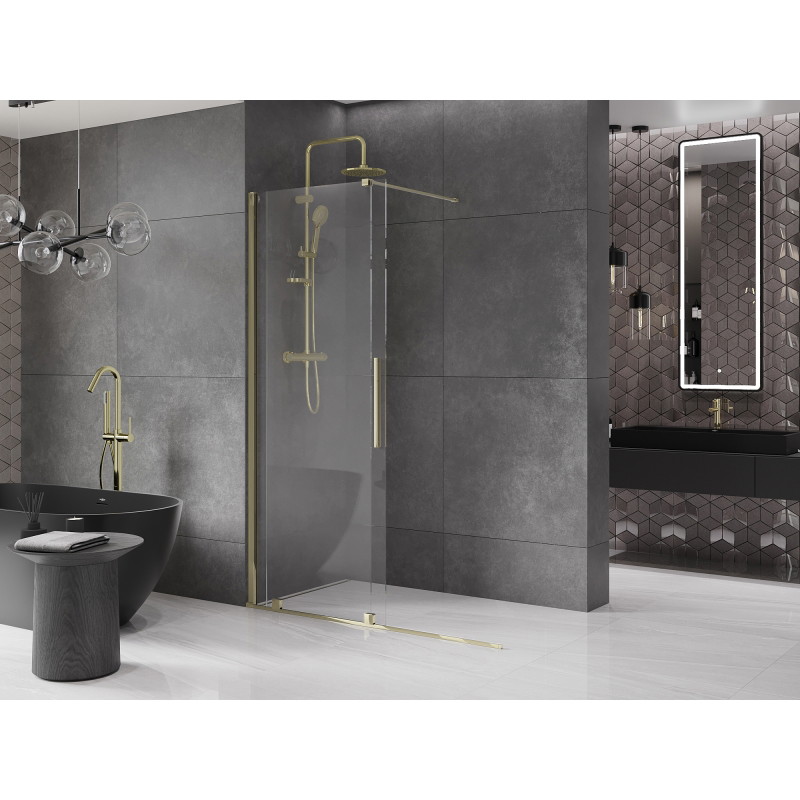 Mexen Velar liuglev dušisein Walk-in 150 x 200 cm, läbipaistev 8 mm, kuldne - 871-150-000-03-50