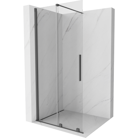 Mexen Velar ścianka prysznicowa rozsuwana Walk-in 80 x 200 cm, transparent 8 mm, gun gray szczotkowany - 871-080-000-03-66