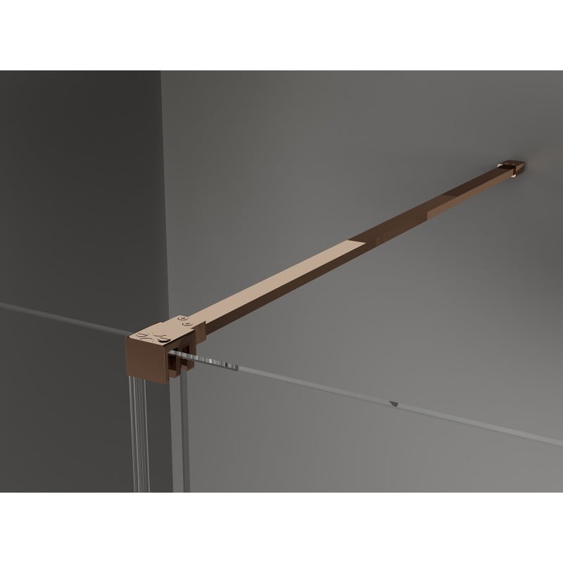 Mexen Velar ścianka prysznicowa rozsuwana Walk-in 160 x 200 cm, transparent 8 mm, różowe złoto - 871-160-000-03-60