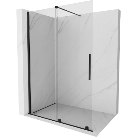 Mexen Velar Lükand dušisein Walk-in 130 x 200 cm, läbipaistev 8 mm, must - 871-130-000-03-70