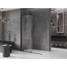 Mexen Velar paroi de douche coulissante Walk-in 130 x 200 cm, transparent 8 mm, noir - 871-130-000-03-70