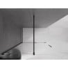 Mexen Velar paroi de douche coulissante Walk-in 130 x 200 cm, transparent 8 mm, noir - 871-130-000-03-70