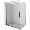Mexen Velar Sliding Walk-in Shower Wall 140 x 200 cm, Transparent 8 mm, Black - 871-140-000-03-70