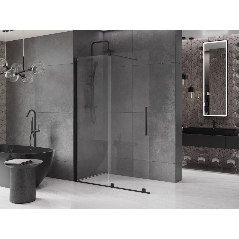 Mexen Velar Sliding Walk-in Duschwand 150 x 200 cm, transparent 8 mm, schwaarz - 871-150-000-03-70