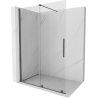 Mexen Velar parete doccia scorrevole Walk-in 160 x 200 cm, trasparente 8 mm, grigio canna di fucile spazzolato