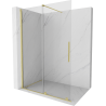 Mexen Velar Duschwand zum Schieben Walk-In 130 x 200 cm, transparent 8 mm, gold gebürstet - 871-130-000-03-55