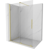 Mexen Velar mampara de ducha deslizante Walk-in 130 x 200 cm, transparente 8 mm, dorada cepillada - 871-130-000-03-55