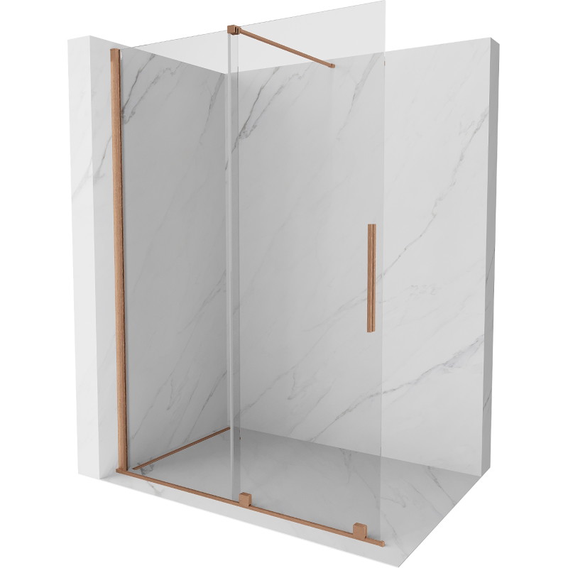 Mexen Velar liuglev dušisein Walk-in 150 x 200 cm, läbipaistev 8 mm, harjatud vask - 871-150-000-03-65