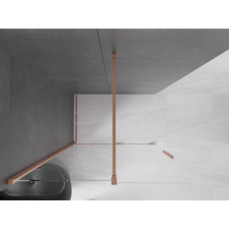 Mexen Velar liuglev dušisein Walk-in 150 x 200 cm, läbipaistev 8 mm, harjatud vask - 871-150-000-03-65